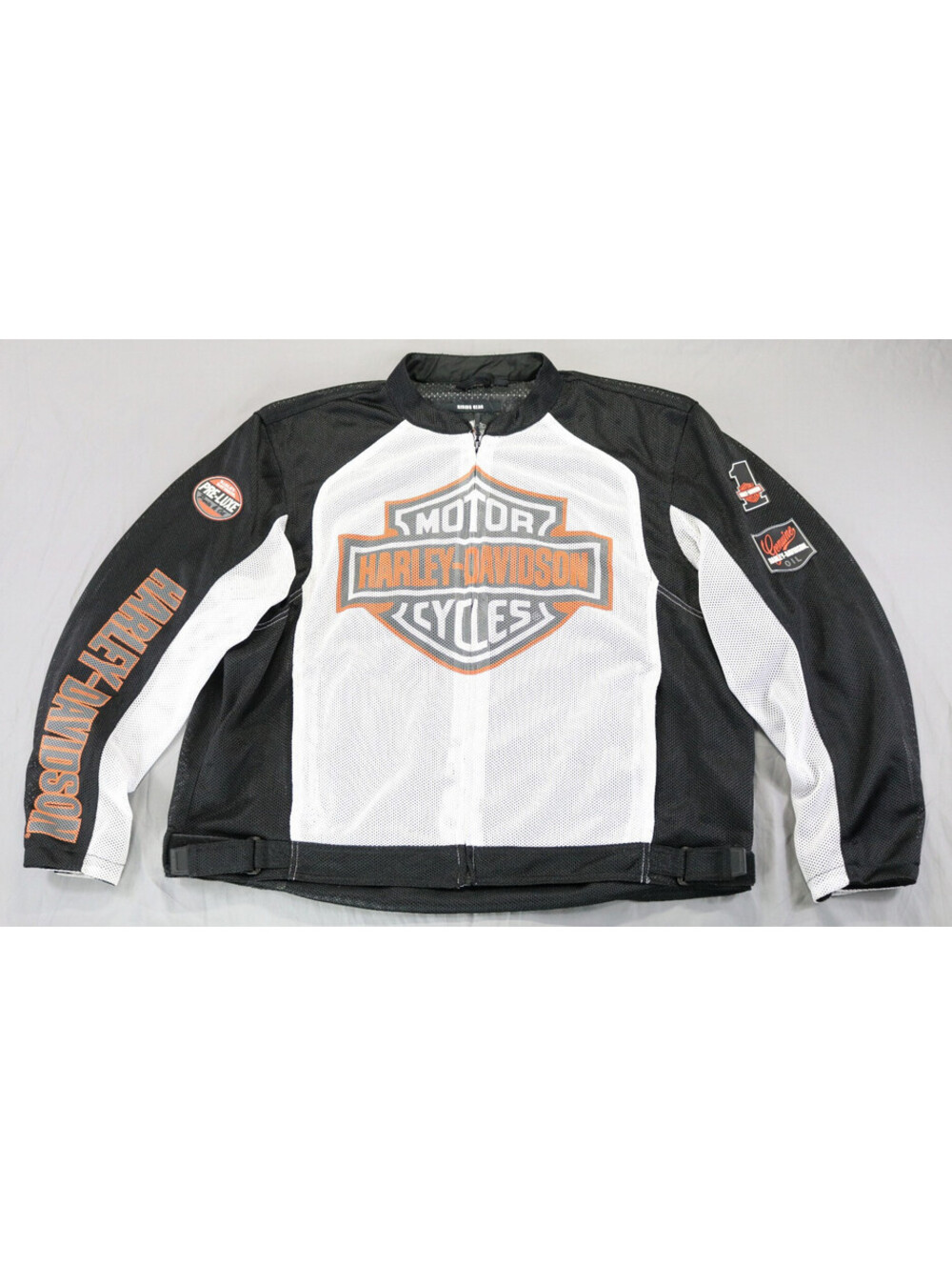 harley davidson jacket 3XL black white orange mesh Bar Shield #1 pre-luxe oil